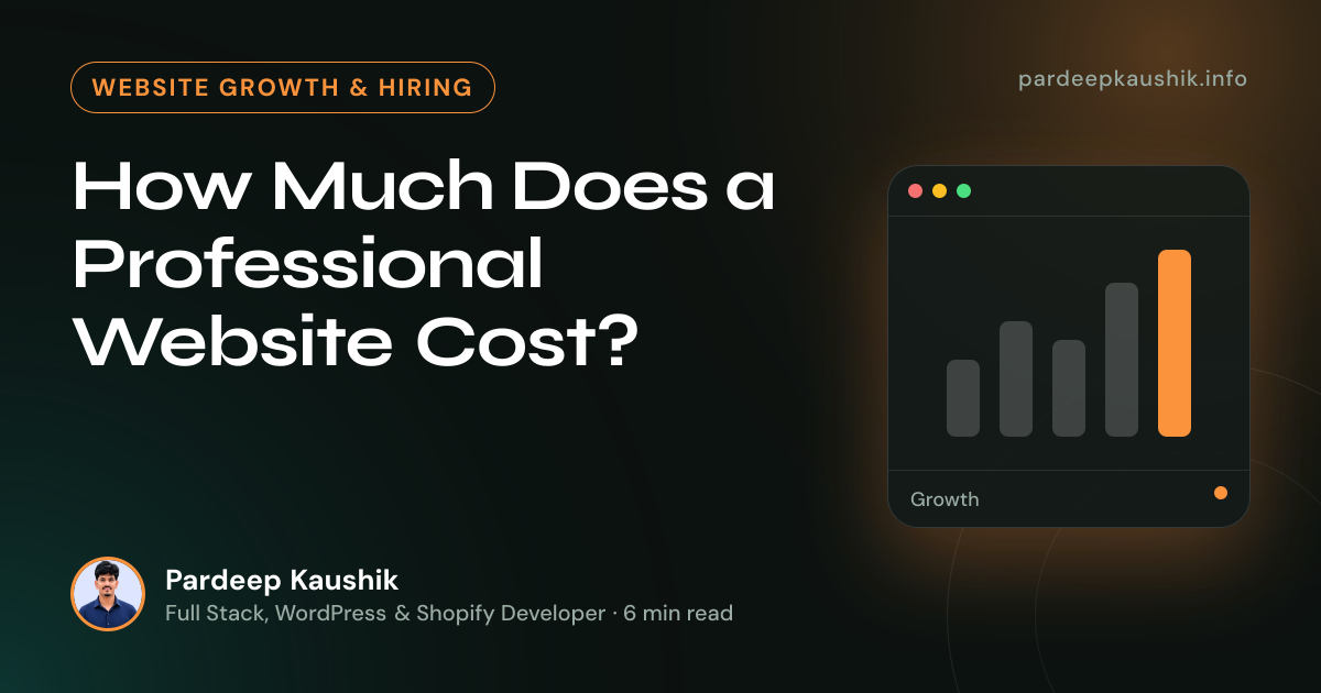 How Much Does a Professional Website Cost? — Website Growth & Hiring article by Pardeep Kaushik