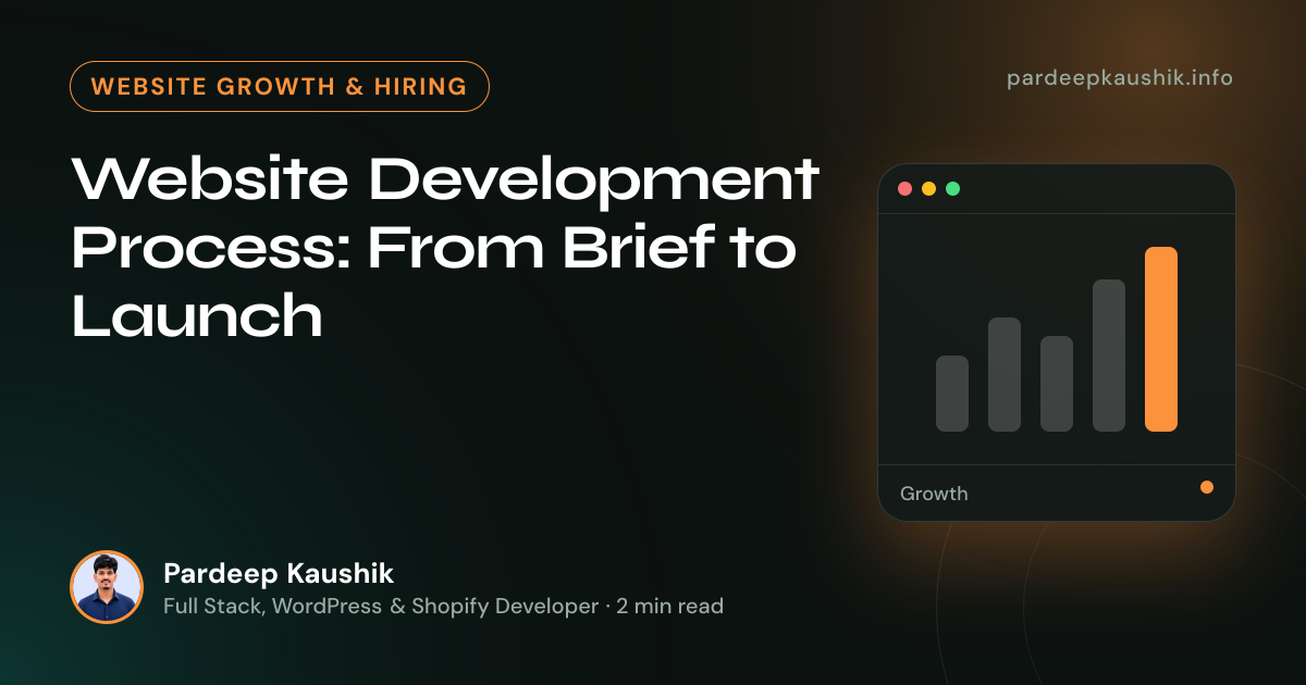 Website Development Process: From Brief to Launch — Website Growth & Hiring article by Pardeep Kaushik