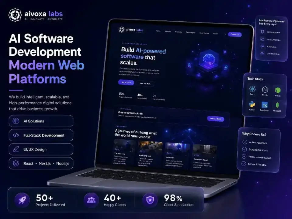 Aivoxa Labs website preview