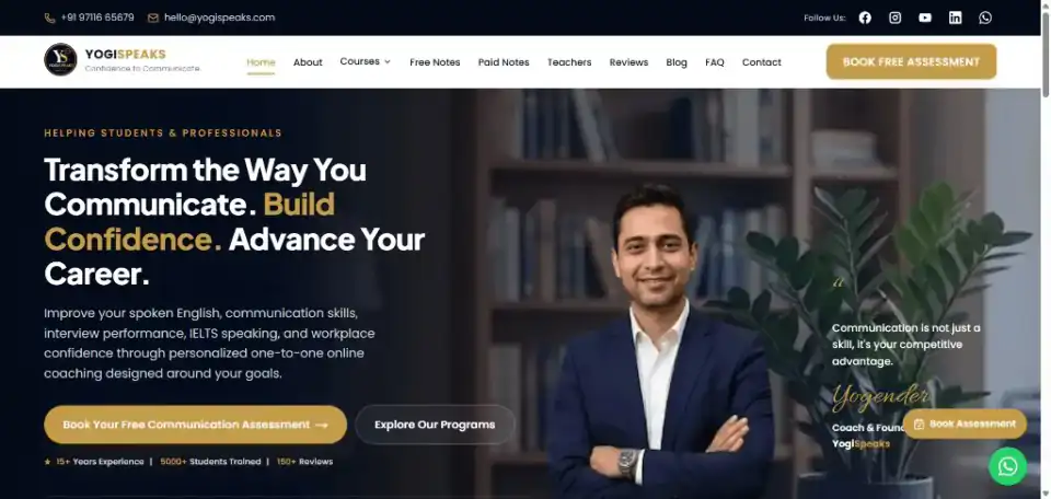 YogiSpeaks Education and content-management platform project by Pardeep Kaushik